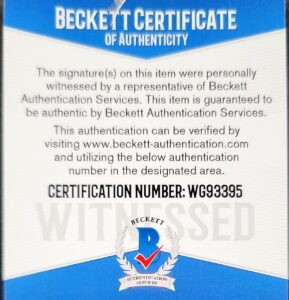 KElly McGillis Beckett Certificate