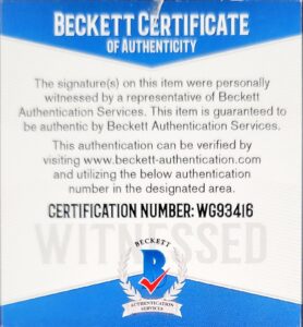Kelly McGillis - Beckett Authentication Certificate